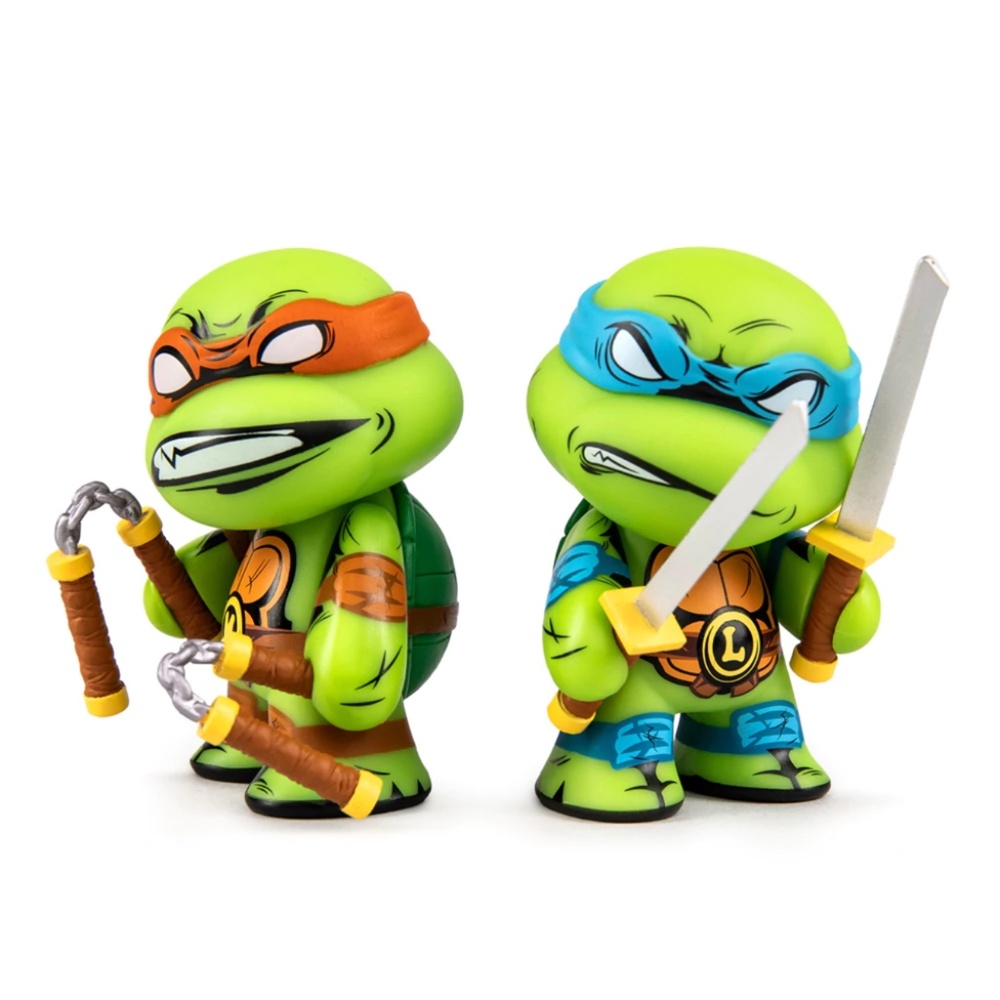 Kidrobot TMNT Leonardo & Michelangelo 3" Vinyl Figure 2-Pack